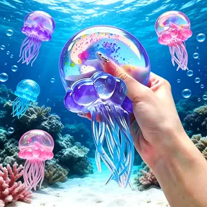Soft Jellyfish Squeeze Stress Ball Squishies - Viral Dual-Use Fidget Toy for Kids' Sensory Play, Adults' Daily Relaxation, Portable Decompression Gift for Indoor Leisure