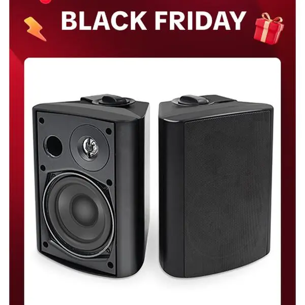Herdio Stereo Bluetooth Bass Speakers System - Waterproof Marine-Grade Amplifier, 120° Swivel Aim, ABS Plastic Wall Mount Stand, 3.5/4/5.25/6.5in Sizes, Black/White, US Plug, Android/Mobile Connection, Audio Support, Easy Setup (Yes to Versatile Use)