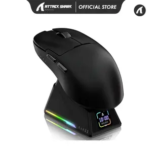 ATTACK SHARK x AJAZZ AJ159 APEX Wireless Gaming Mouse with Magnetic Charging Base, 56g Lightweight BT/2.4G/USB-C Wired Mouse, PAW3950APEX 42K DPI Optical Sensor, Programmable Buttons for PC/Mac/Win