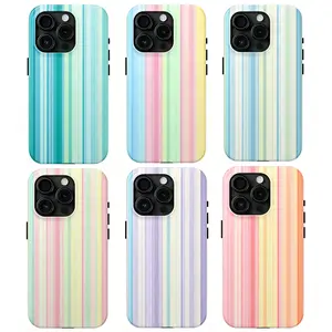 Soft and Vibrant striped dual-layer protective case, a sturdy and durable two-in-one protective case, suitable for iPhone 17/16/15/14/13/12 ProMax/Plus/Pro, Samsung Galaxy S26/S25/S24 Ultra series, Summer phone case, Beach Phone Case, Gift,summerwins