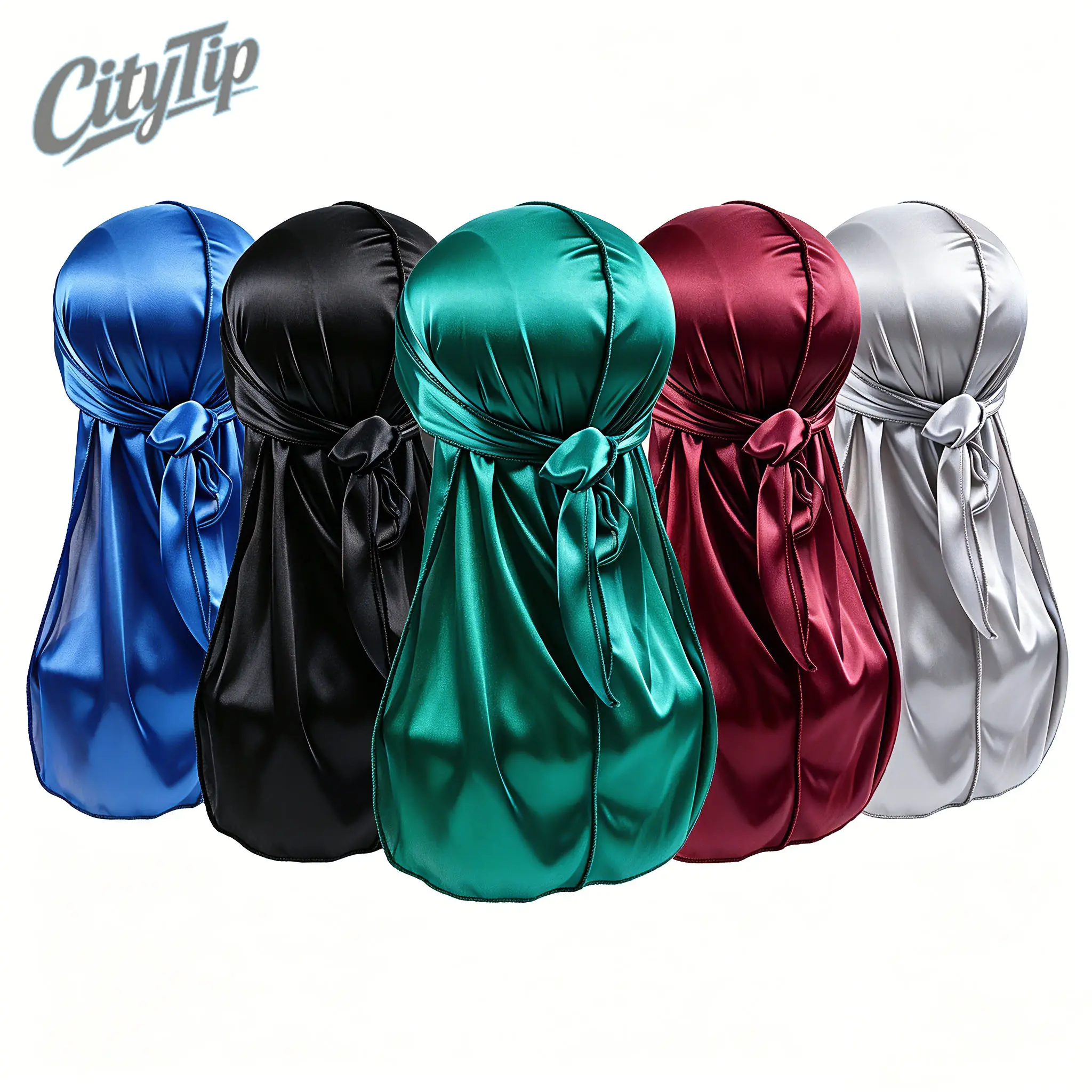 5 Pack Silky Satin Durags For Men Women, Long Tail 360 Wave Training Durag, Premium Smooth Breathable Hair Protection Dorag For Wave Training Daily Wear Sleeping All Hair Types