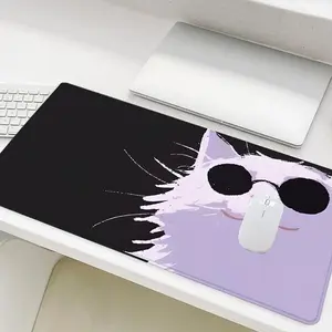 Cat with Sunglasses Pattern Mouse Pad, Rectangle Gaming Mouse Pad, Office Desk Keyboard Mat for Home Office Game Room Desk