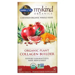 Garden of Life MyKind Organics, Organic Plant Collagen Builder, 60 Vegan Tablets