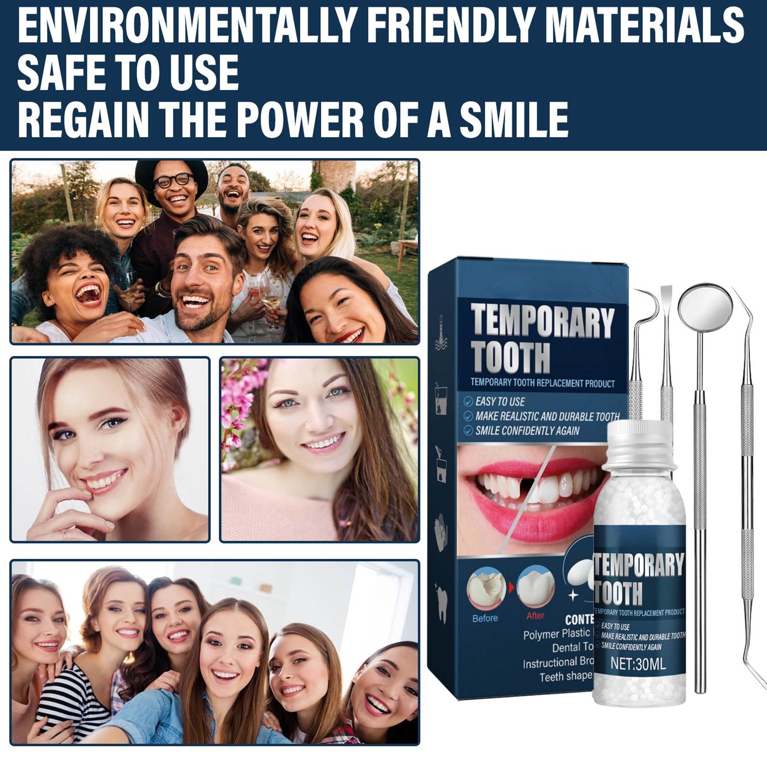 Tooth Repair kit with 4 Dental Tools, Tooth Filling Repair The Missing Teeth, Dental Care Kit Fixing Broken Teeth, Save Smile Cause Bad Teeth and Smile Confidently Again