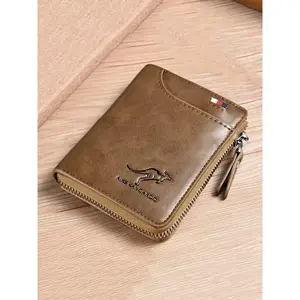 Men's Wallet Leather Business Card Holder Zipper Wallet Business Wallets Men's Luxury Wallet RFID Protection Card Holder Men's Wallet Luxury Style