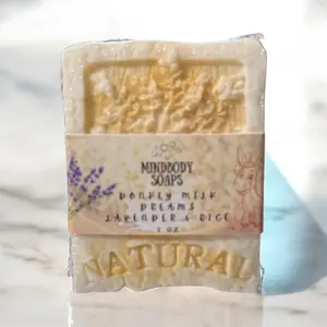 Donkey Milk Soap Bar with Lavender & Rice Powder 2 oz - Soft, Creamy, Sensitive Skin Friendly, Mood Lifting Ritual Soap. Limited stock!!!