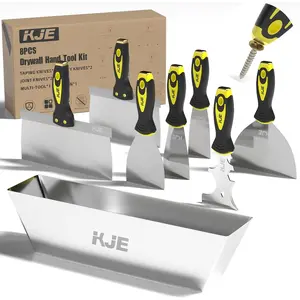 KJE 8PCS, knife set, tool kit includes taping,, joint, and a mud pan, for Wall Work, espatulas para construccion