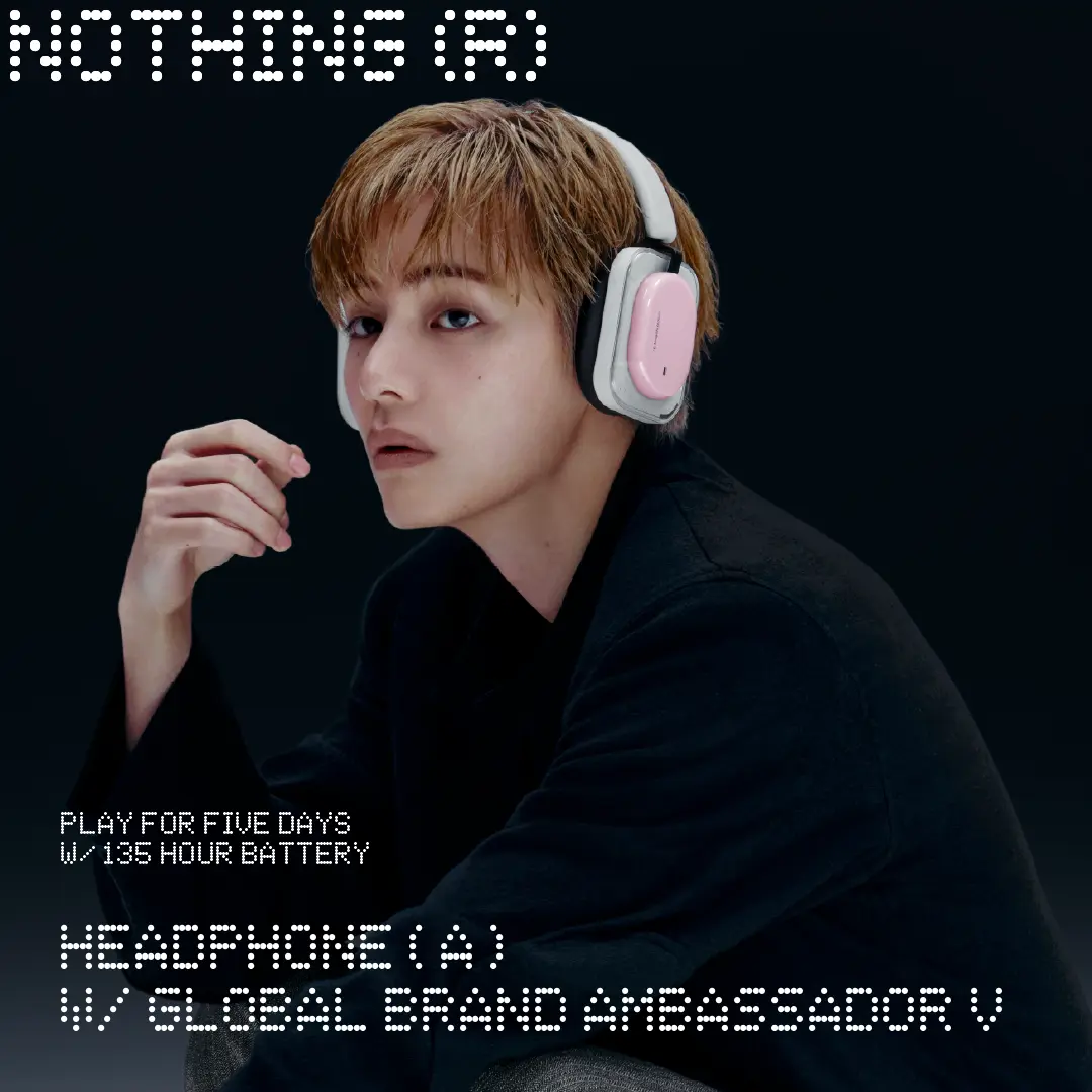 【Global Brand Ambassador V】Nothing Headphone (a) Environmental Adaptive ANC Headphones, Personalized Spatial Audio,  LDAC + Hi-Res certification，USB-C Lossless Audio Supported，Up to 135 Hours Playtime, Bluetooth Headset White