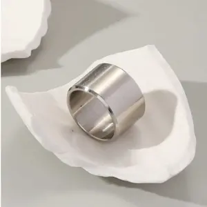 European And American Fashion  Extra Wide Minimalist Stainless Steel Ring For Men, Classic Daily Wear