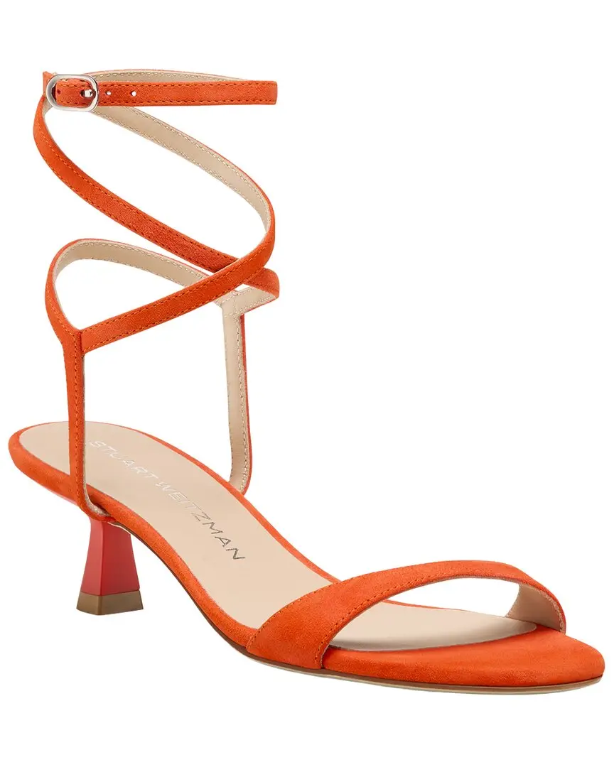 Stuart Weitzman Nudist Wrap 50 Suede Sandal