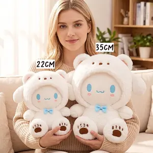 Sanrio Hello Kitty Kuromi Pacha Dog Yugui Dog 22cm and 35cm Plush Figurines Adorable Soft Stuffed Animals Perfect Gift for Girlfriend Cuddly and Versatile for Any Occasion