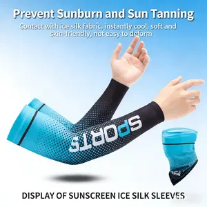 Men's and Women's Sports Ice Silk Cool Arm Sleeves Driving Cycling Sun Protection Face Mask Soft Protective Sleeves