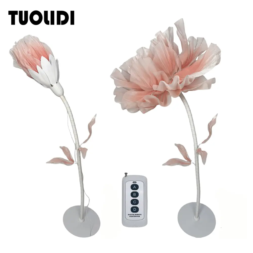 Large Automatic Auto Open/Close LED Artificial Flower Floor Lamp - Home Decor Supplies, Garden Decoration, Wedding/Festive Stage Background Lamp, Led Decorative Lamp