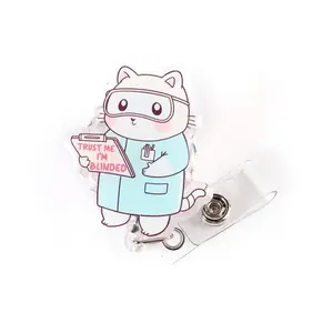 White Lab Rat Badge Reel, "Trust Me I’m Blinded” Funny Science ID Clip, Gift for Lab Tech or Researcher