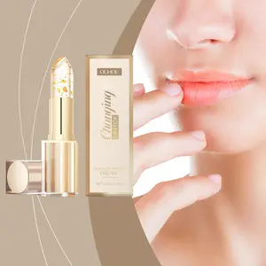 Color Changing Lip stick, Transferproof Color Changing Lipstick, Gold Crystal Color Changing Lipstick, Long Lasting 24 Hours Moisturizing Glossy Shine Lip Gloss