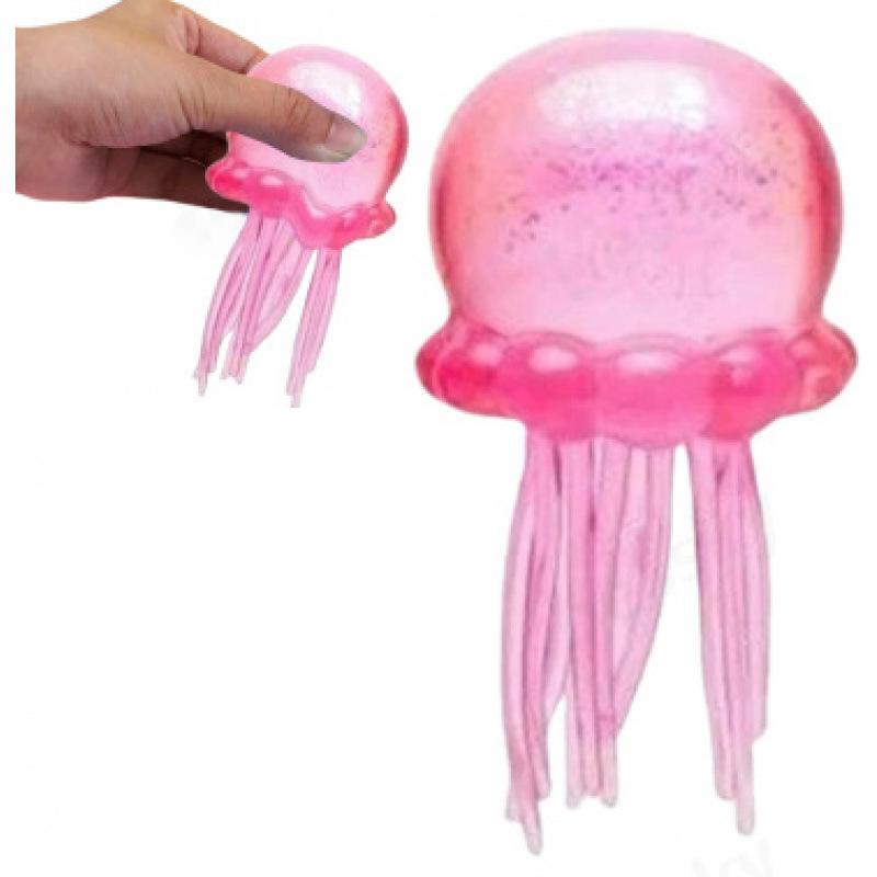 Colorful Jellyfish Stress Relief Toy — Infused with Glitter; Features a Soft, Squishy, ​​and Elastic Texture with Slow-Rebound Properties—An Essential Tool for Stress Relief.
