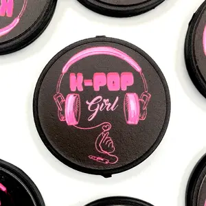 Kpop Girl Silicone Printed Focal Beads - Kpop Music Headphones for Beaded Pens DIY Crafting Supplies