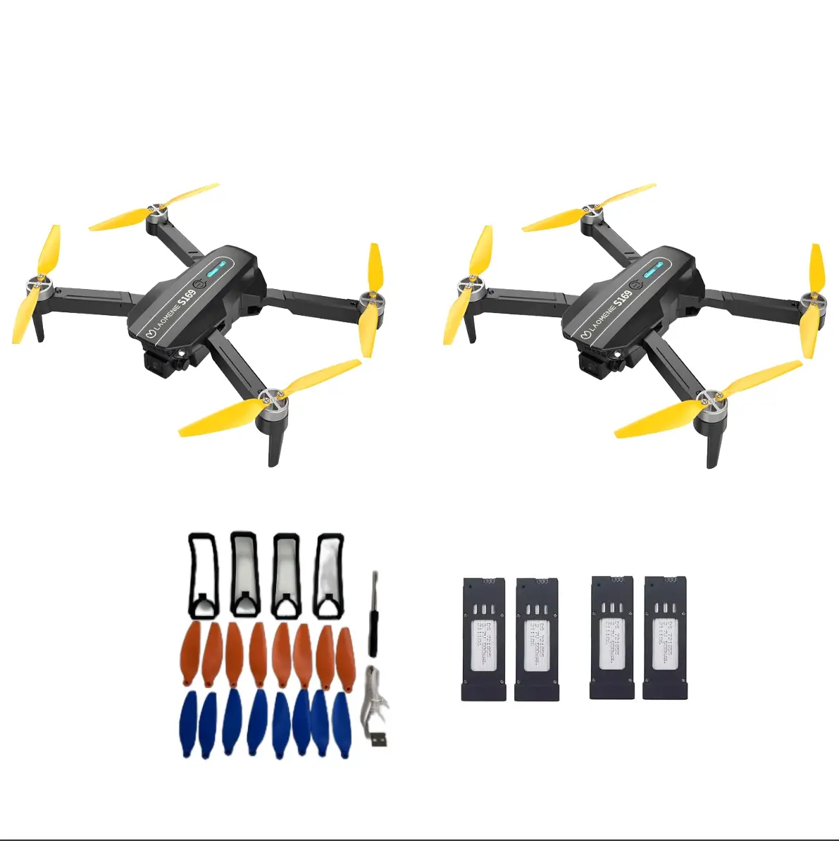 【Buy 1 Get 1 Free】Laomenie Drone E88*2 with 480p Camera 15 mins Flying Time Foldable FPV Drone with 2 Batteries Max Height 65ft E88 Accessories Chargi
