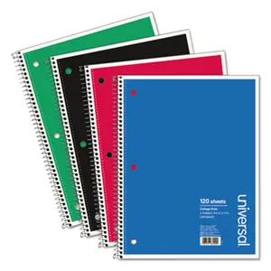 Universal  Wirebound Notebook- 8.5 x 11- College Ruled- 120 Sheets- Assorted Color Cover