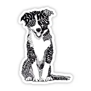 Border Collie Dog 4-inch Vinyl Sticker, Pet Stickers