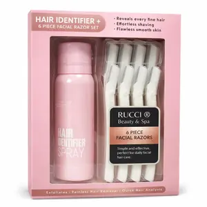 Hair Identifier with 6-Piece Facial Razor Set – Eyebrow & Face Hair Trimmer for Women