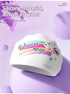 Adult Silicone Swim Cap for Women, Fashion Waterproof Swimming Hat, Comfortable Large Size, Non-Pressing Head, Long Hair Ear Protection