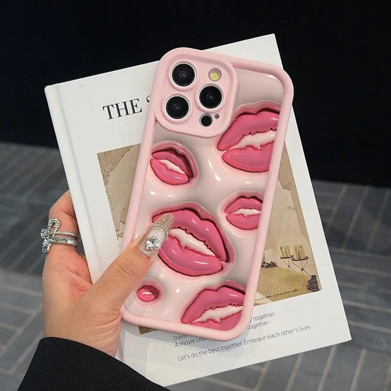 Lip Shape Tpu Anti-Drop Full Coverage Protective Cellphone Case for Apple iPhone 6/7/8/x/XS/XR/XS Max/11/12/13/14/15/16/17 Pro Max Protection