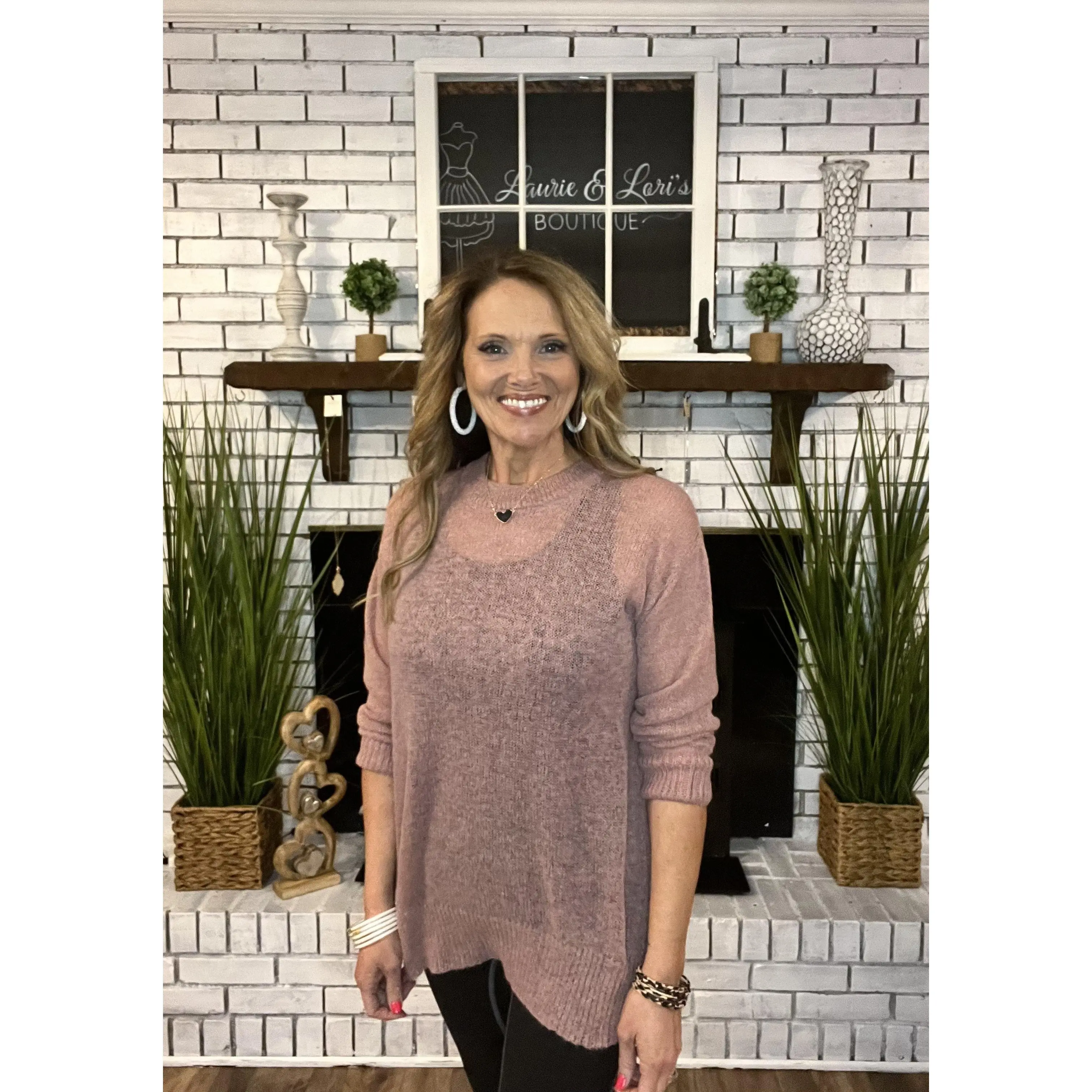 Blushing Rose See Through Sweater