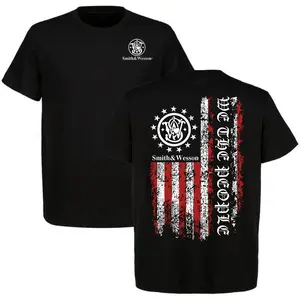 Smith & Wesson "We The People" America Flag T-Shirt,Tactical Gear,Full Colour Perfect for Fans Classic American Style,Gift For Dad