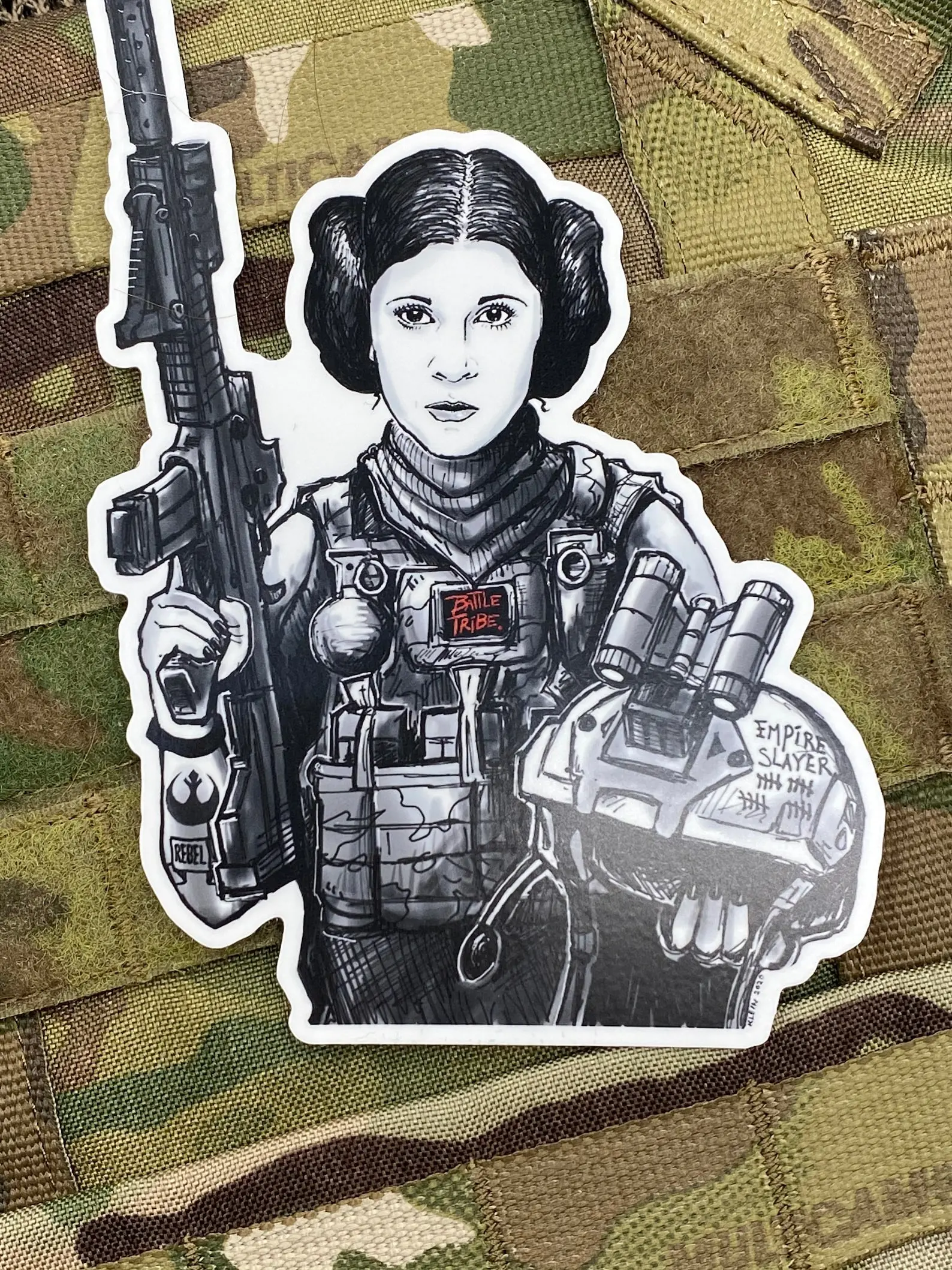 Saint Leia sticker, Hard Hat Sticker, Bue Collar Sticker, Construction Sticker, Hard hat stickers, lunchbox sticker, Journeyman sticker, 409 carpenters, working class, carpenters stickers, union stickers
