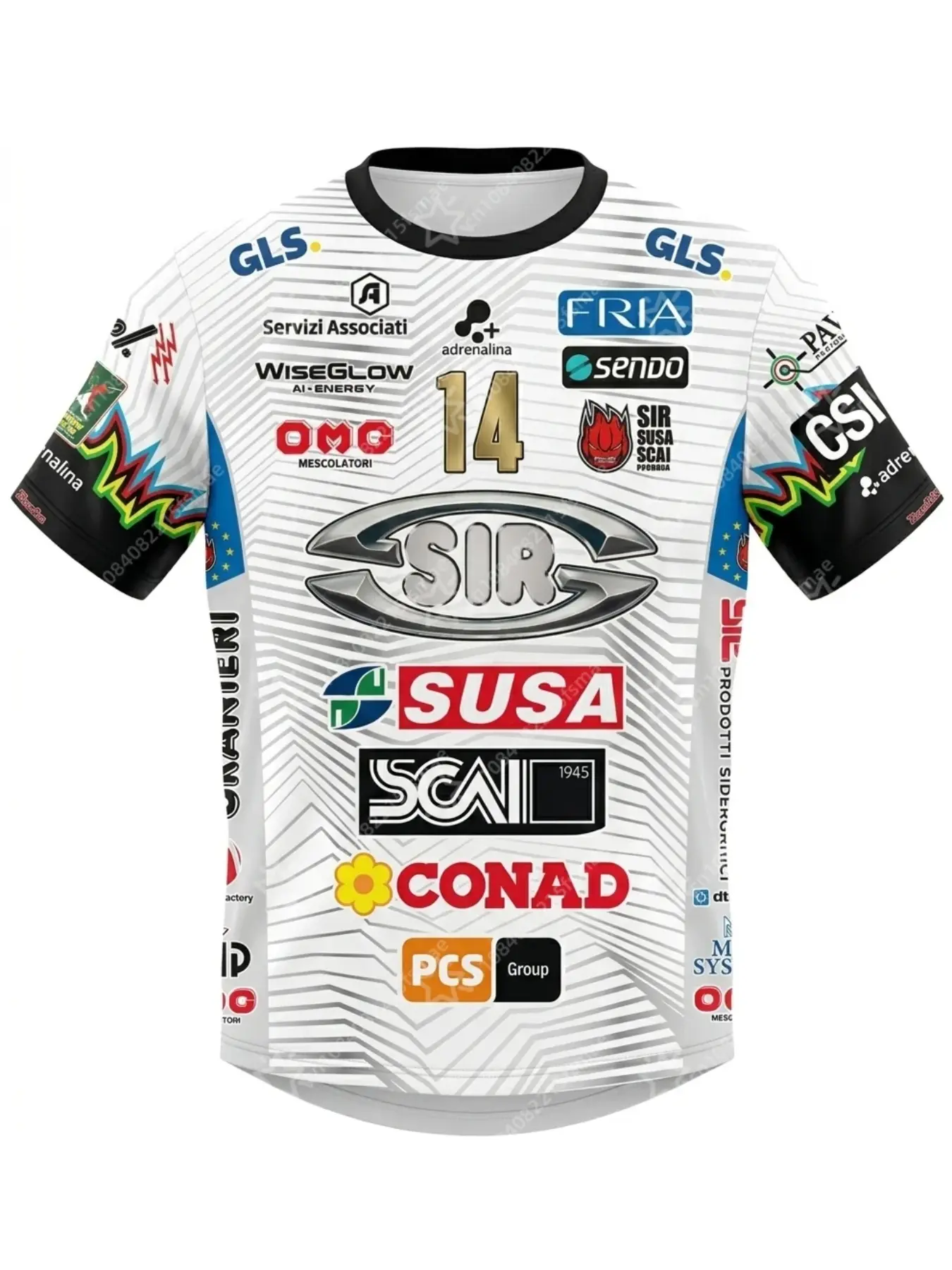 2025/26Mens Sir Susa Scai Perugia 14 Yuki Ishikawa Volleyball Jersey Short Sleeve T-Shirt Team Uniform Quick Dry Training Tops Sports Tops