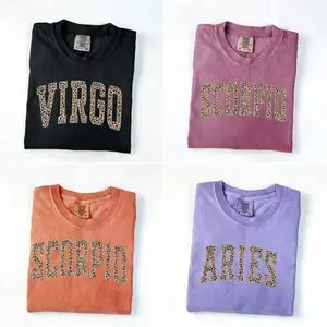 Comfort Colors Full_ 12 Minimalist Zodiac t-shirt – Astrology Sign “EST.” Year t-shirt for Men and Women, Minimalist Unisex Pullover, Perfect Horoscope Gift for Zodiac Lovers