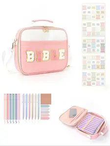 Large Capacity Bible Storage Bag, Handheld Letter Shoulder Bag, High Aesthetic Portable Book Organizer, Casual Plain Design, All Seasons Use, Multifunctional Storage Bag