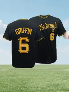 Black Yellow Pittsburgh Style Stitched Baseball Jersey Classic Throwback Jersey | Classic Number 6 Vintage Short Sleeve Sports Shirt for Men Women