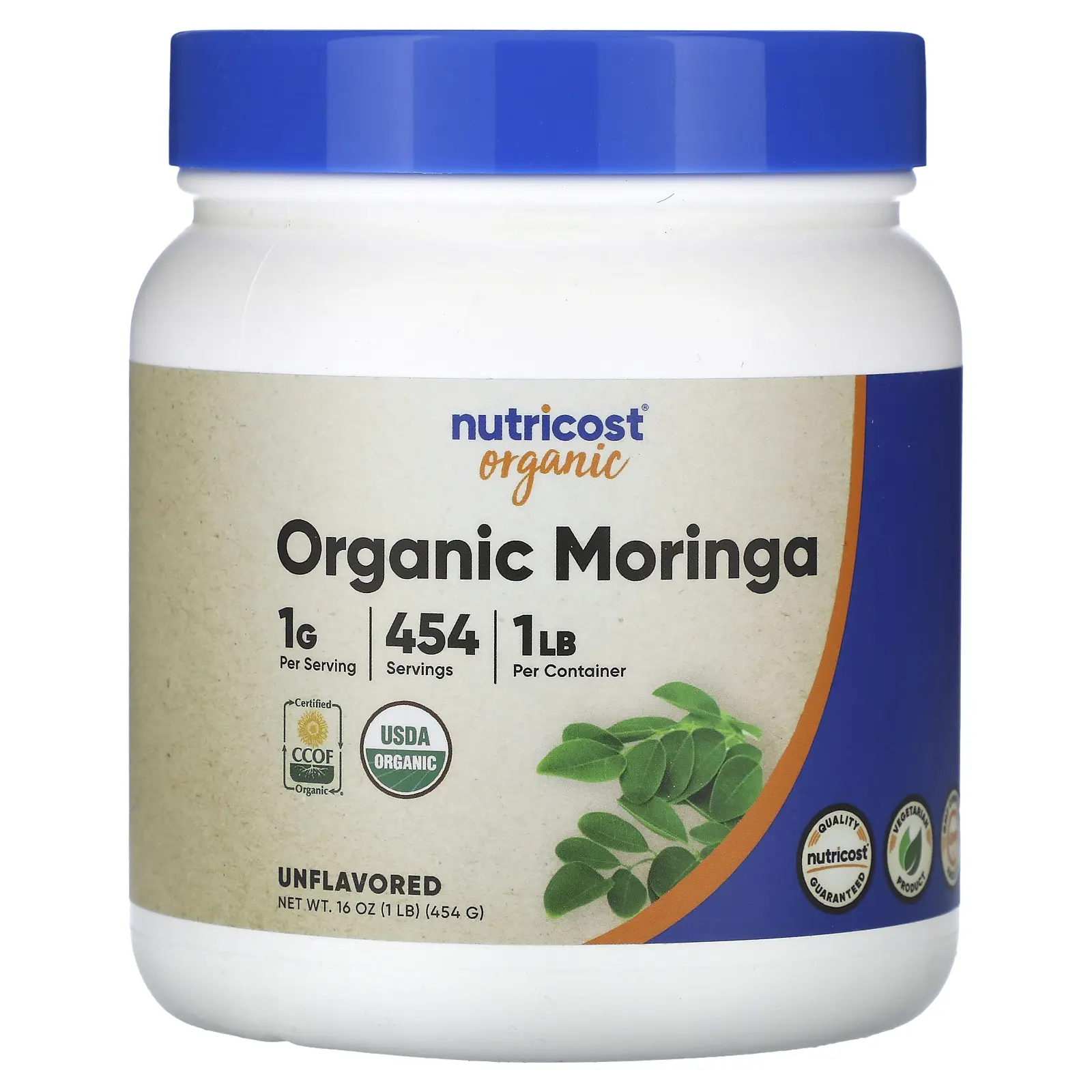 Nutricost Organic Moringa, Unflavored, 16 oz (454 g)