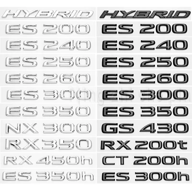 FOR Lexus ES260 ES200 IS250 GS300 GX400 NX300 RX350 RX450h LX570 LM350 LS600h Rear Trunk logo ABS modified upgraded letter logo