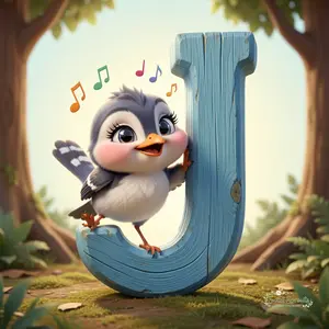Alphabet Animals Wall Art | Adorable Nursery Prints | J is for Jaybird and Jingles