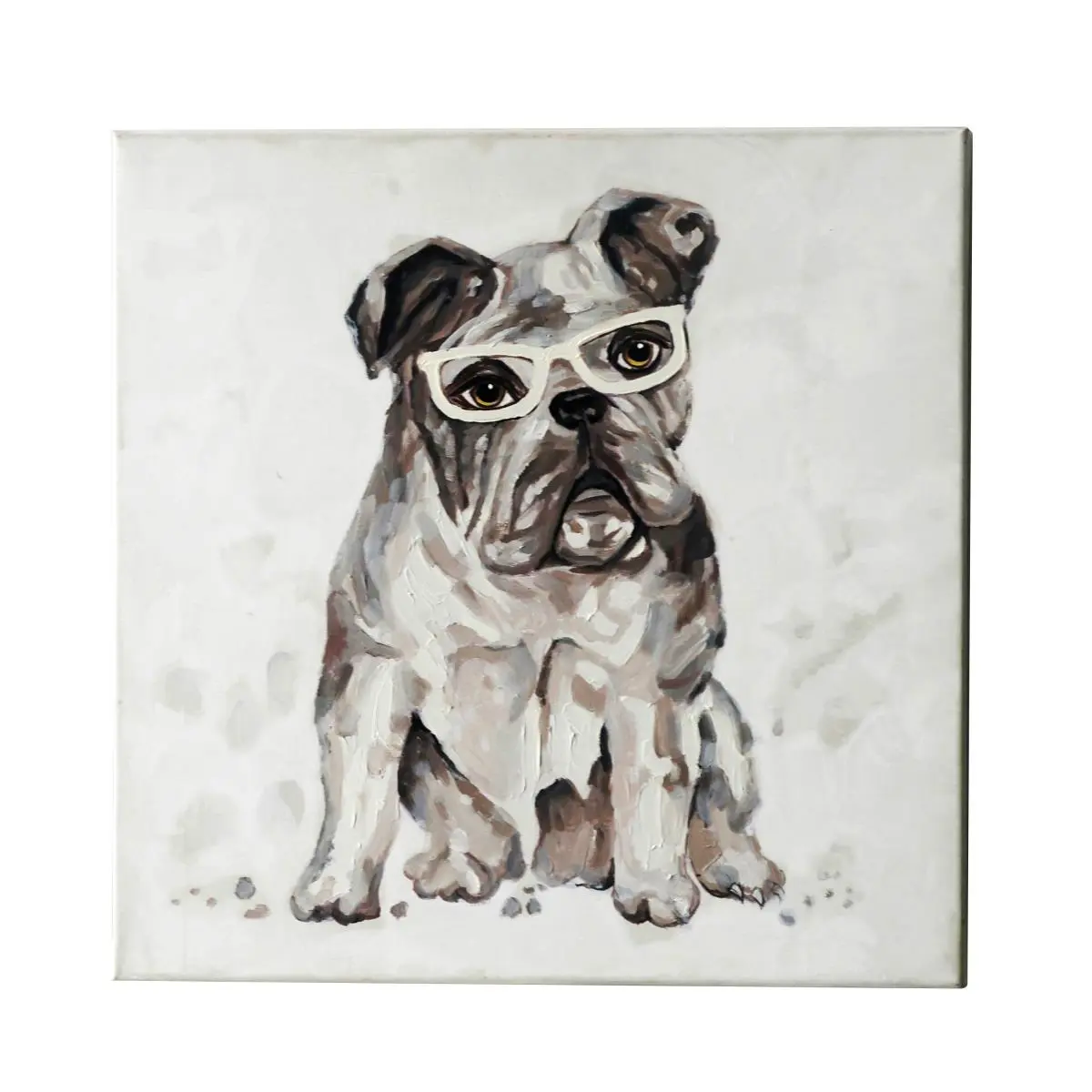 Jeco HD-WD016 20 in. Dog with Glasses Canvas Art