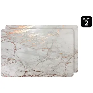 Dainty Home Set of (2) 12" x 18" Marble Cork Pl acemats
