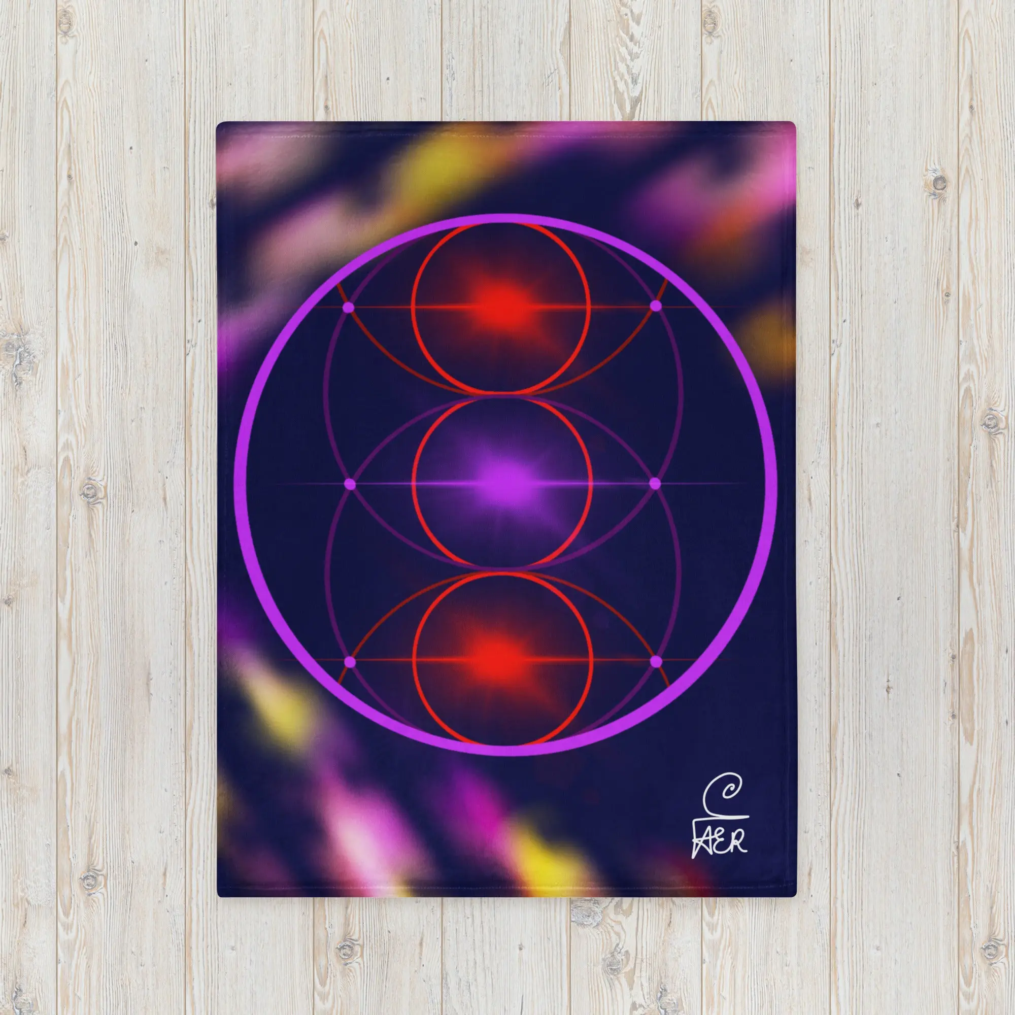 The Tree of Life | Borromean (Trinity) Circles Throw Blanket