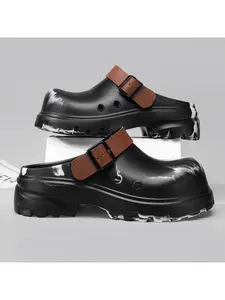 Women 's slippers, summer thick bottom baotou hole shoes men 's and women 's style, wear casual slippers