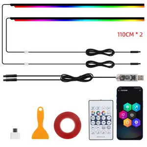 RGB EL Wire Car Neon Lights App Control Flexible Interior Atmosphere Strip Light 12V