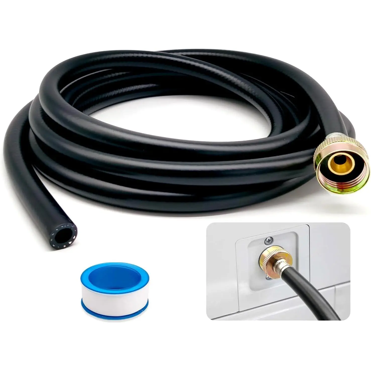Leakproof Dehumidifier Drain Hose 3/4 Inch FHT Connection Brass Interface to Prevent Water Leakage 20 Feet Thickened Dehumidifier Hose with Rustproof Durable Connector Fits for Most of Dehumidifiers