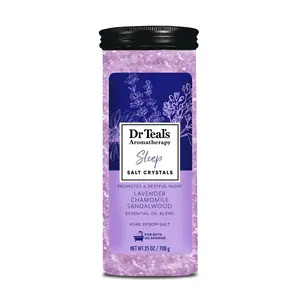 Dr Teal's Aromatherapy Sleep Salt Crystals 25 oz - Lavender, Chamomile & Sandalwood Essential Oils Blend for a Restful Night