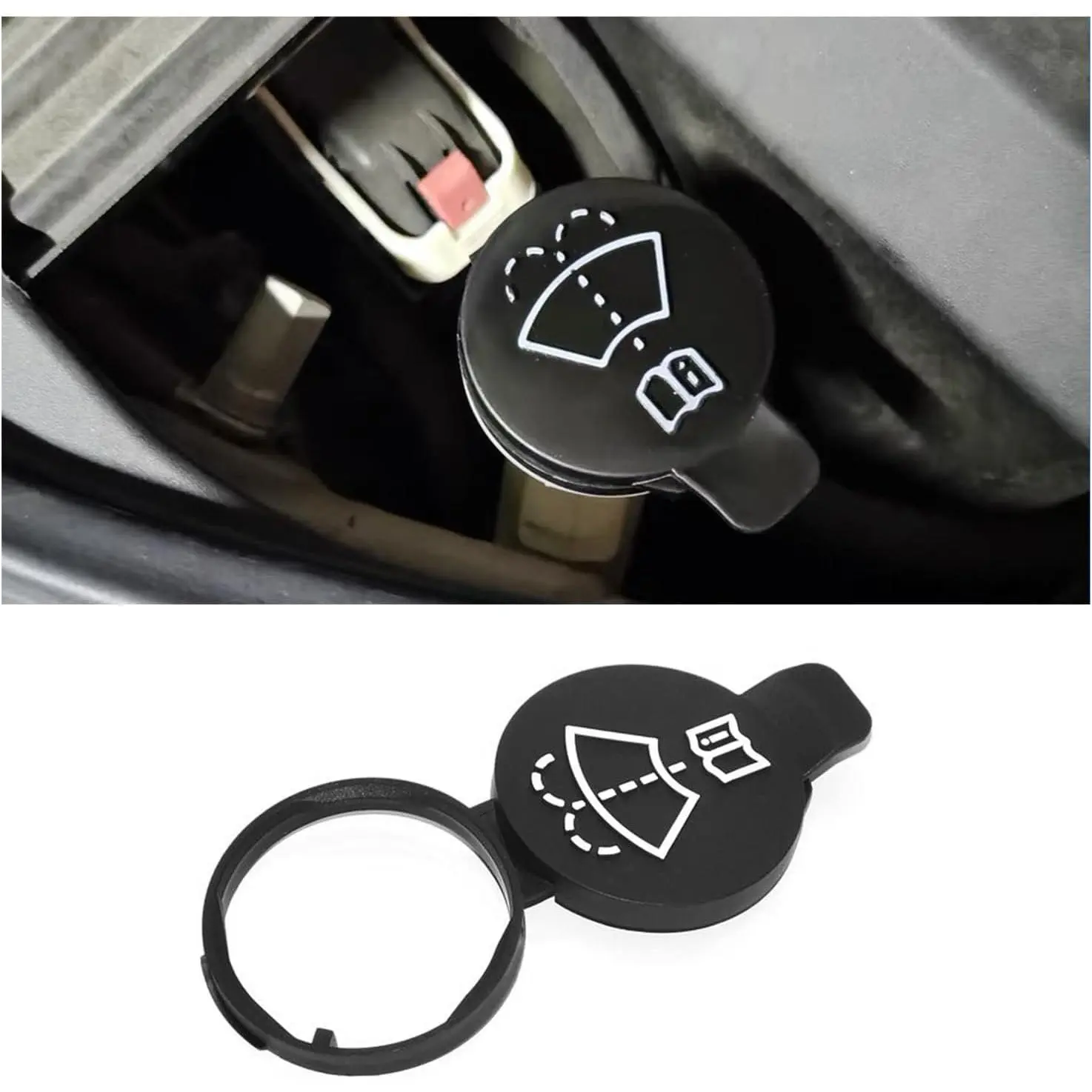 Plastic Material Universal Car Windshield Washer Fluid Reservoir Cap - Auto Replacement Accessory for Liquid Storage Tank Ring Lid, Fits OEM13227300, Regal, Camaro, Customer Service, 2013-2016 Ats/ Xts