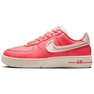 Women's Nike Air Force 1 Retro Look Low-Top Sneakers - Red, House White - Comfortable, Slip-Resistant Rubber Sole Shoes (Maison Mihara Collaboration)