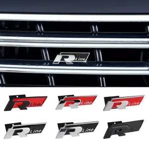 Auto Modification Accessories Metal 3D Rline Badge Body Decoration Sticker Car Decals Vehicle Exterior Decoration For Volkswagen VW Golf 4motion MTM Blue Motion Polo Scirocco CADDY Beetle Passat Touareg Jetta Tiguan Touran TSI TDI R32 MK4 Car Decorations