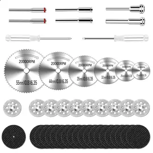 44Pcs Cutting Wheel Kit for Rotary Tools, Mini HSS Circular Saw Blades Cutter, Resin Cutting Discs, 545 Diamond Cut Off Wheels for Cutting Wood, Metal, Plastic, PVC, Glass, Tile, Stone