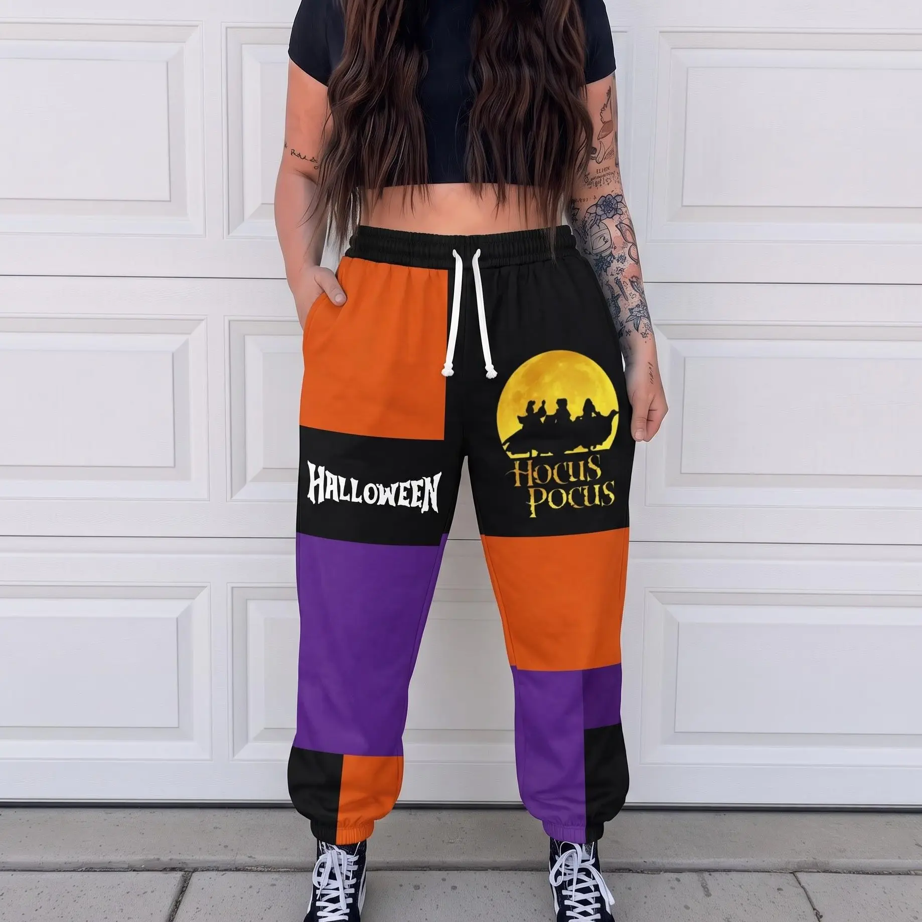 H0cus P0cus Halloween Sweatpants, Sanders0n Sisters Moon Jogger Pants, Spooky Witch Streetwear Pants, Fall Winter Pants, For Men & Women, Gift For Halloween Fans