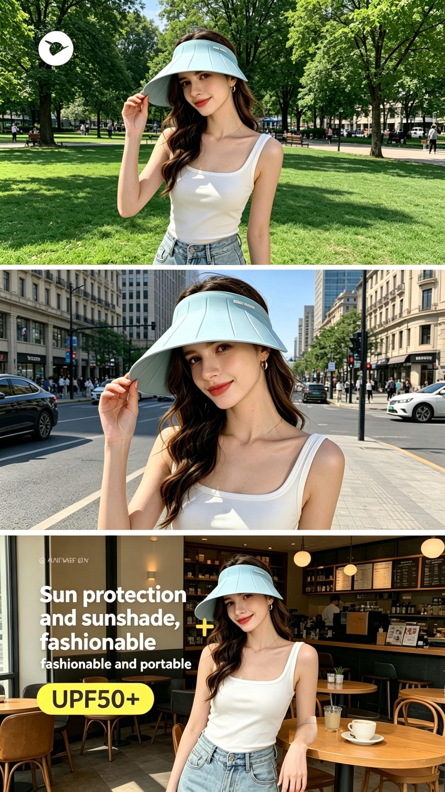 BOGO FREE Sun Visors! Free hat in random colorPortable Travel Sun Visor - 1s Rebound Foldable UV Protection Hat for Outdoor